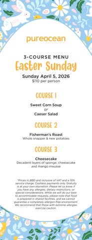 Easter Menu - Southwinds 2026