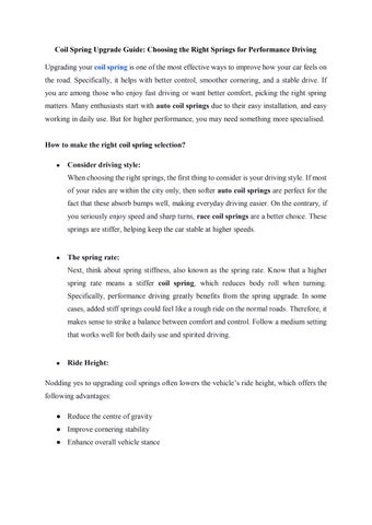 Coil Spring Upgrade Guide Choosing the Right Springs for Performance Driving (1)