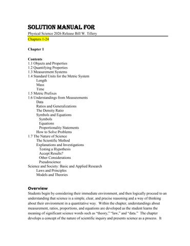 Solution Manual For Physical Science 2026 Release Bill W. Tillery
