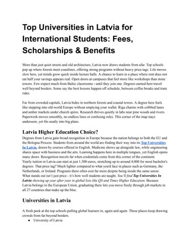Top Universities In Latvia