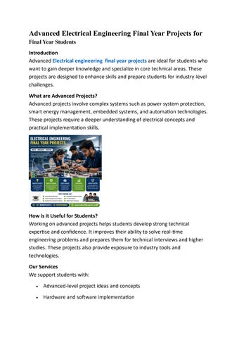 Electrical Engineering final year projects
