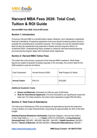 Harvard MBA Cost 2026: Tuition, Expenses, Financial Aid & ROI
