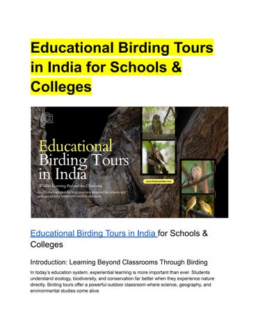 Educational Birding Tours in India for Schools & Colleges (2)