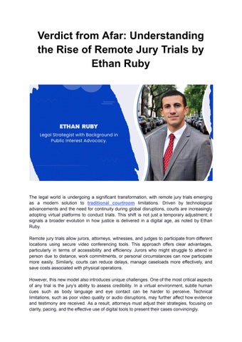 Verdict from Afar: Understanding the Rise of Remote Jury Trials by Ethan Ruby