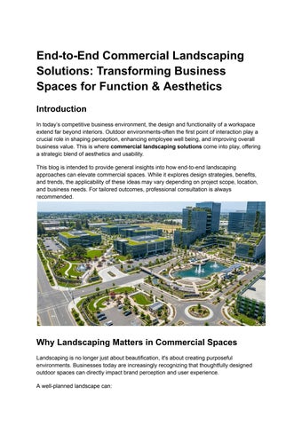 End-to-End Commercial Landscaping Solutions