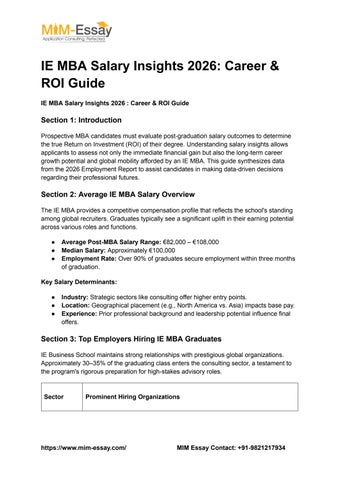 IE MBA Salary 2026: Average Pay, Bonuses & Top Recruiters