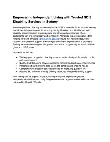 Trusted Supported Disability Accommodation with NDIS Care