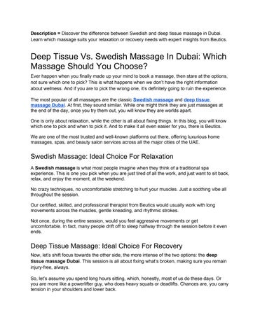 Deep Tissue Vs Swedish Massage In Dubai_ Which Massage Should You Choose
