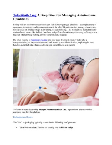 Tofacent 5 mg (Tofacitinib) | IEB Pharmacy