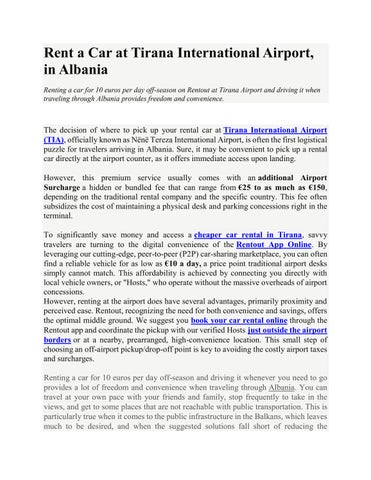 Rent a Car at Tirana International Airport