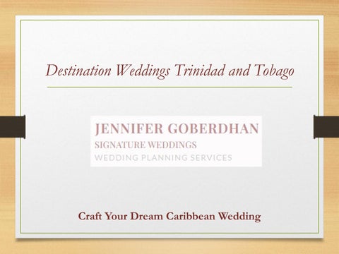 Destination Weddings in Trinidad and Tobago