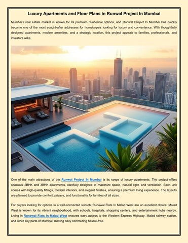 Luxury Apartments and Floor Plans in Runwal Project In Mumbai