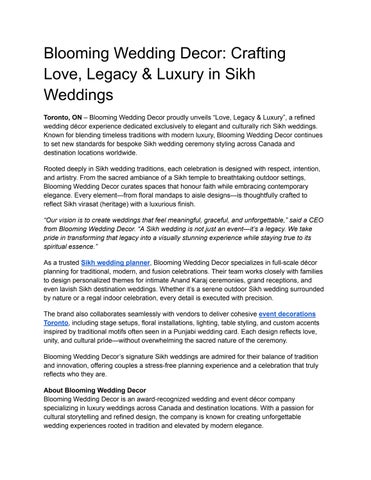 Blooming Wedding Decor_ Crafting Love, Legacy & Luxury in Sikh Weddings